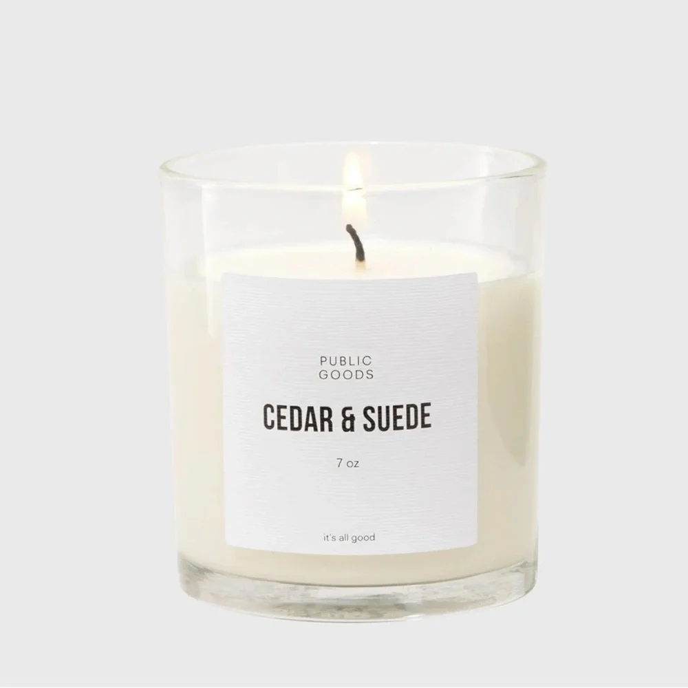 Public Goods Cedar & Suede Soy Candle 7oz. - Picture 2 of 5